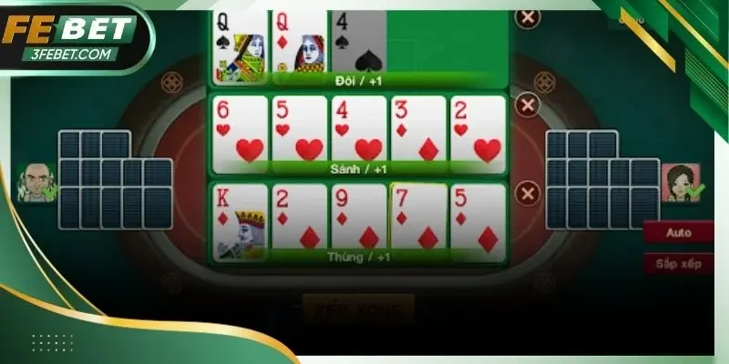 Cách chia 13 lá bài và sắp xếp thành 3 chi hợp lệ